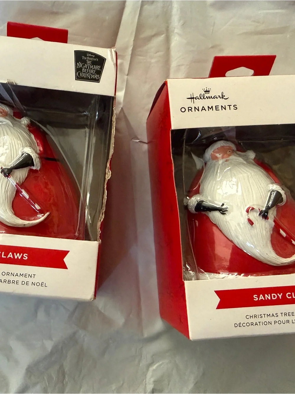 Hallmark Red and White Sandy Claws Santa Tree Ornament